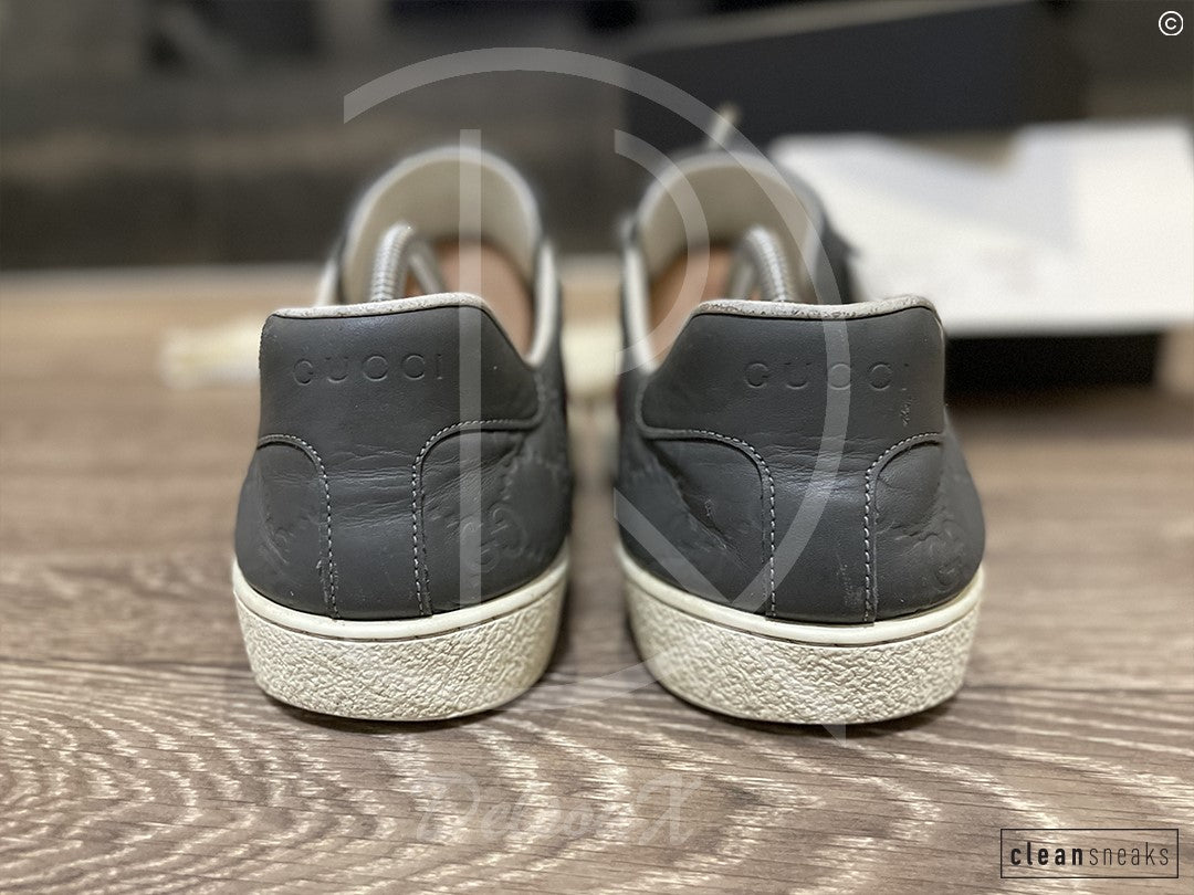 Gucci Ace 'Grey Signature' Leather (43.5) 🌚