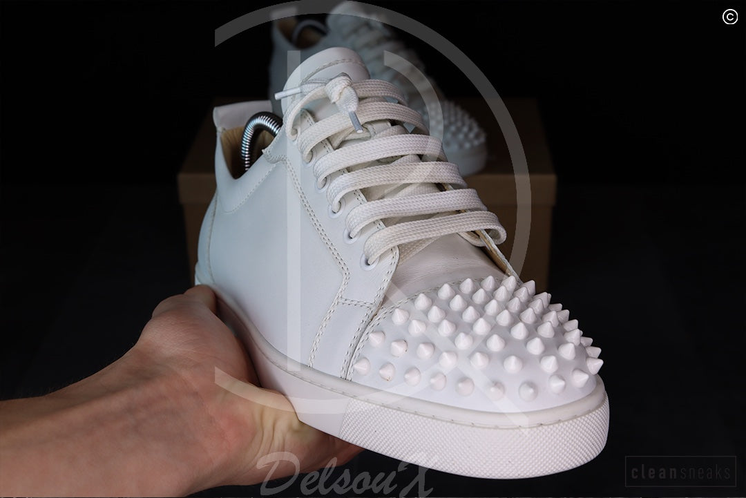 Christian Louboutin 'White Leather' Junior Spikes (42.5) 🕊