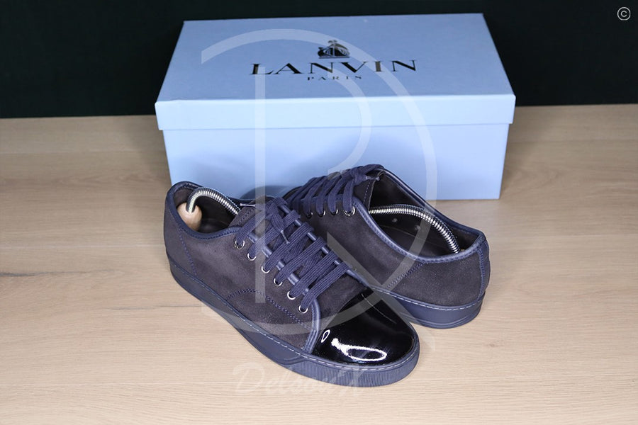 Lanvin 'Navy on Black' Lak Toe (40) 👨🏽‍✈️