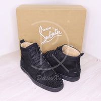 Christian Louboutin Sneakers, 'Black Suede' Lou Spikes High Tops Herre (42) 🩸