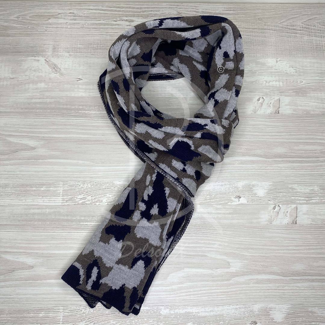 Lanvin Unisex 'Brun Camouflage' Uld Halstørklæde (One Size) 🦬