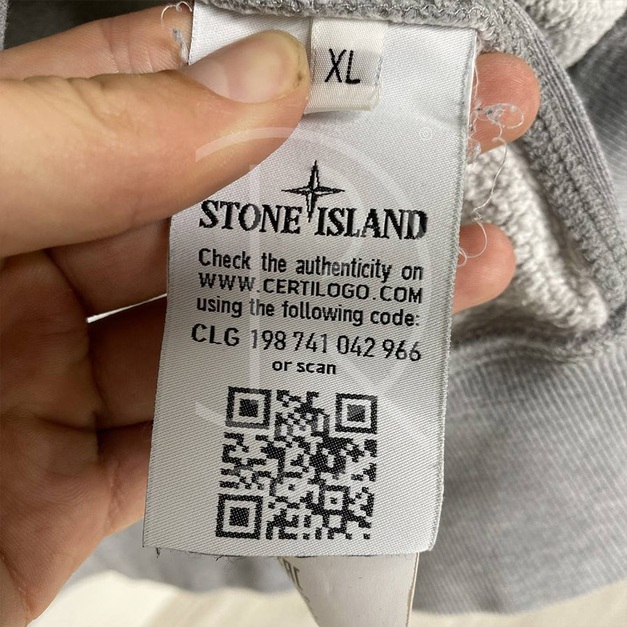 Stone Island Basic Grå Crew Neck Sweatshirt Herre (XL) 🌑