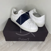 Valentino Garvani 'Navy Stripe' Calfskin Open Herre Sneakers (43) 🏎