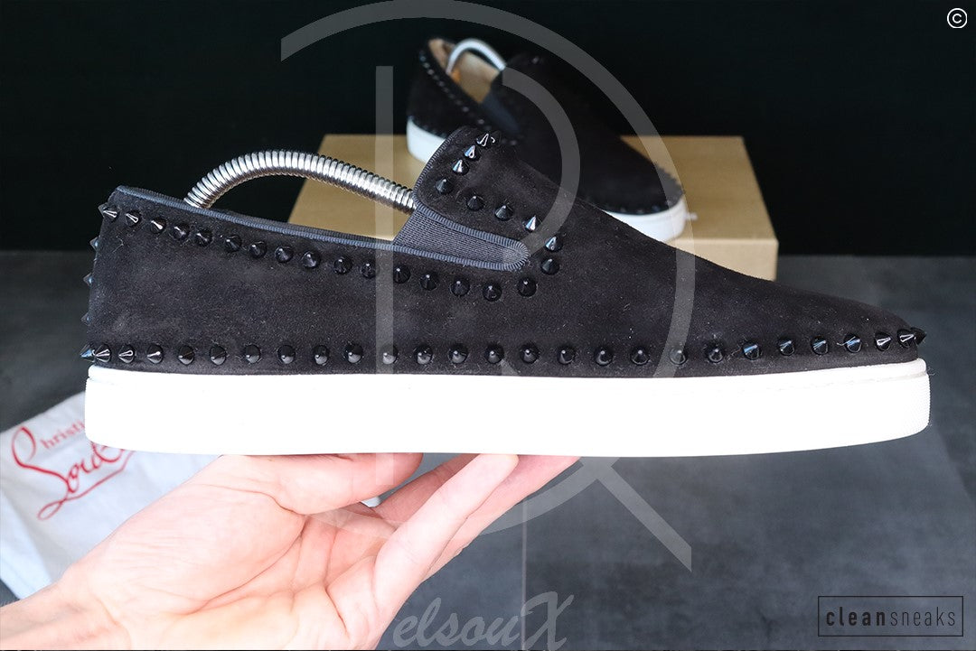 Christian Louboutin 'Black Suede' Pik Boat (42.5) 🏰