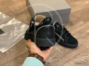 Giuseppe Zanotti 'Frankie' Low Croc Suede W. Silver Zip (41) 🤐