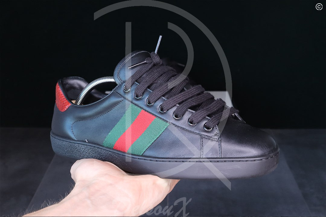 Gucci Ace ’Black Leather’ (41.5) 🐈‍⬛