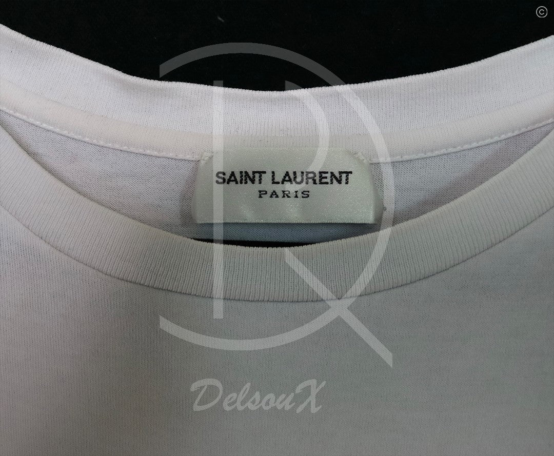 Saint Laurent T-shirt ‘Small Logo’ White (L) 🏳