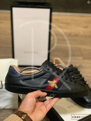 Gucci Ace Bee ’Black Leather’ (44) 🌤