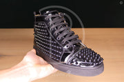 Christian Louboutin Louis Spikes Orlato Flat 'Black Patent Leather' (42) 🕺🏼