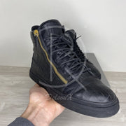 Giuseppe Zanotti 'Black Printed Croc' Double Zip High-tops Herre Sneakers (44) ✔︎
