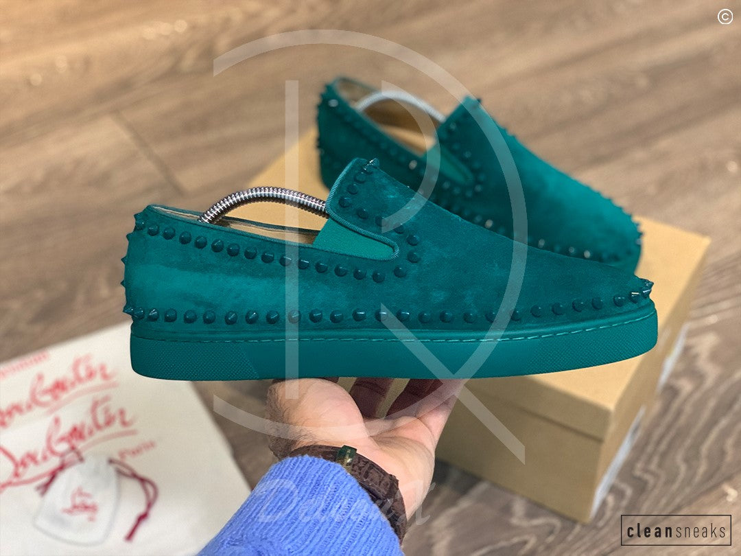 Christian Louboutin 'Green Suede' Pik Boat (42) 🩸