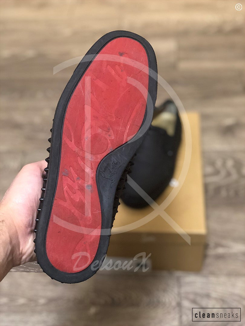 Christian Louboutin 'Black Leather' Pik Boats (40) 👟
