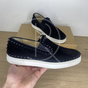 Christian Louboutin 'Black Suede' Pik Boat (41.5) ☀️