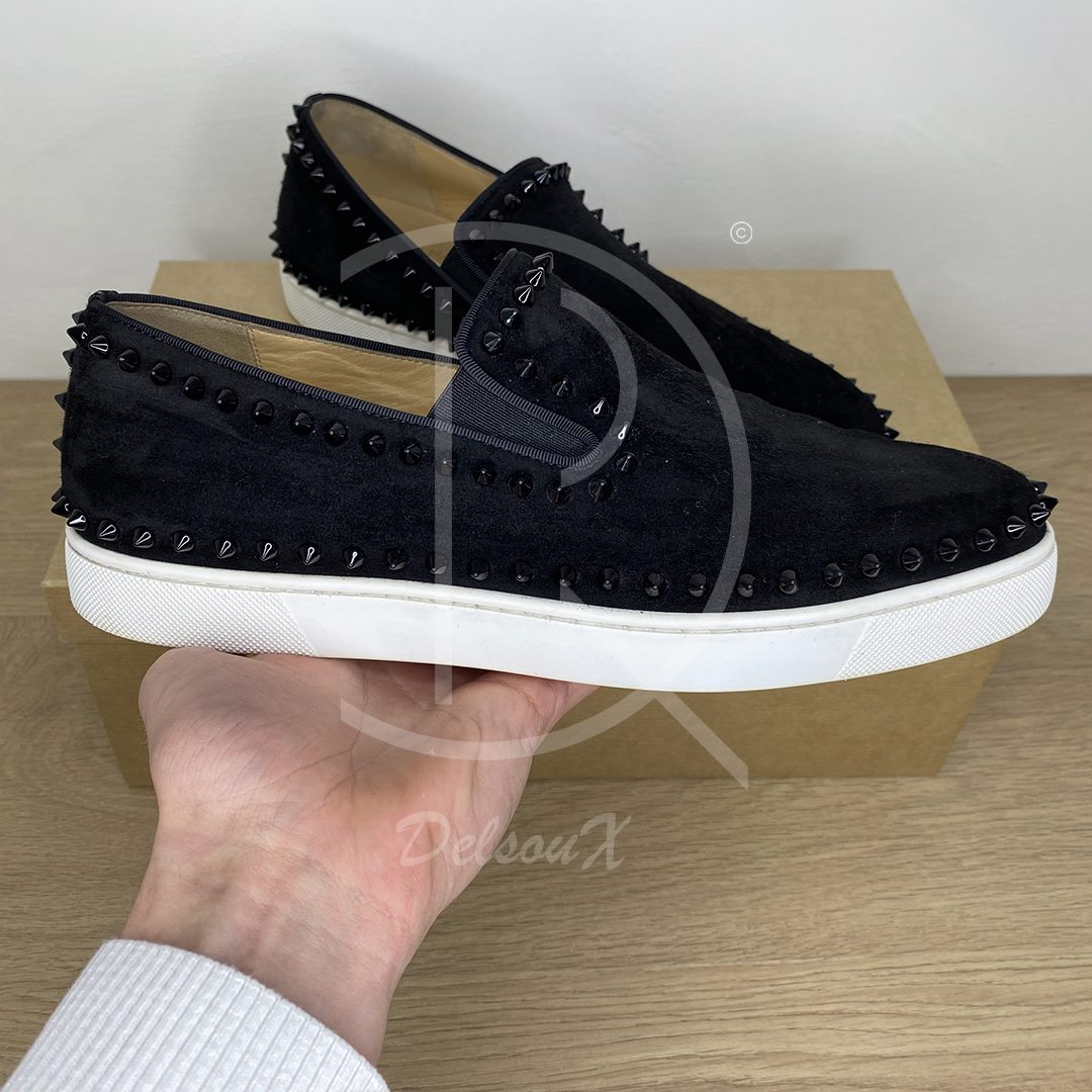 Christian Louboutin 'Black Suede' Pik Boat (42.5) 🖤