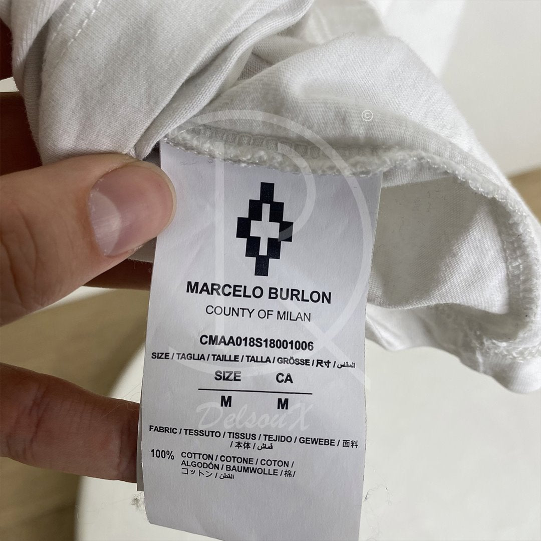 Marcelo Burlon Men's White 'Flame And Wing' T-shirt (M) 🙀