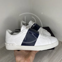 Valentino Garvani 'Navy Stripe' Calfskin Open Herre Sneakers (43) 🏎