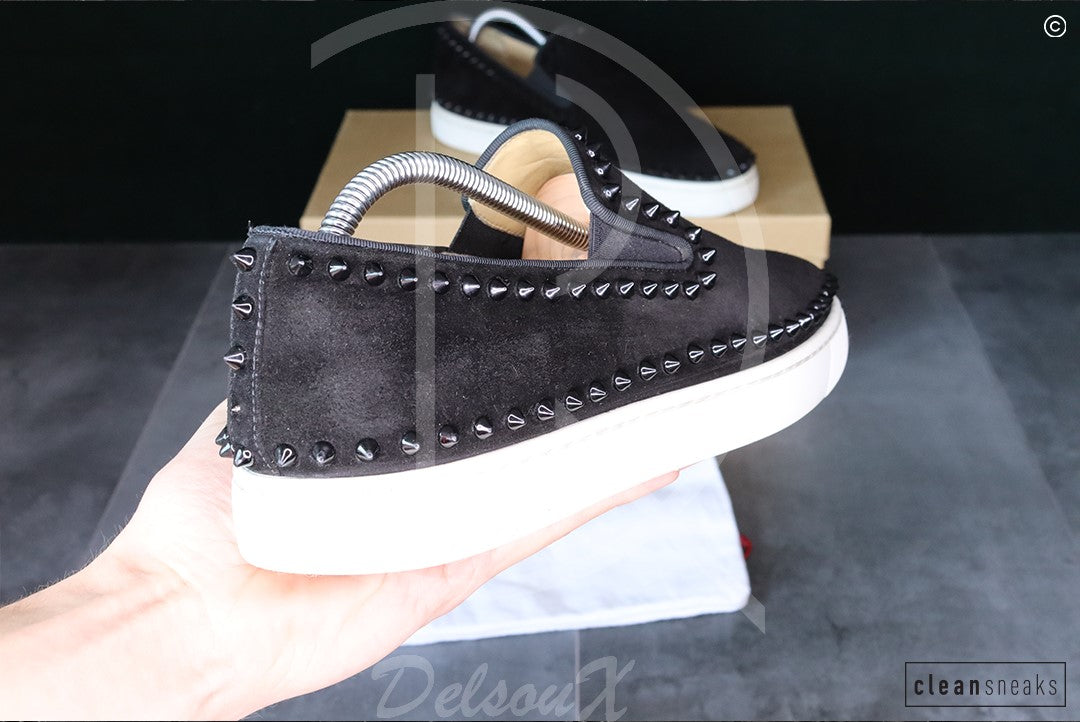 Christian Louboutin 'Black Suede' Pik Boat (41.5) ✌🏽