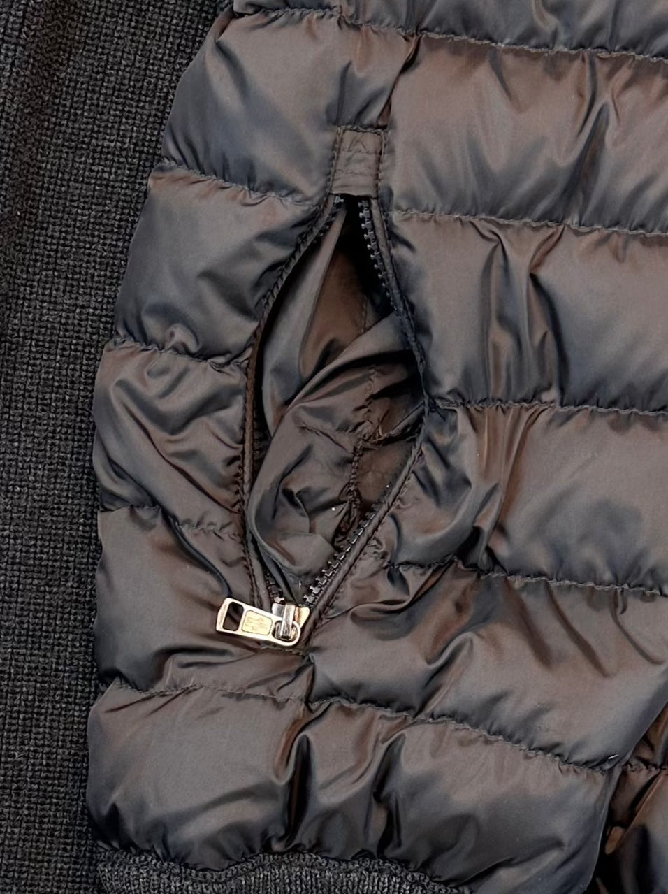 Moncler Cardigan, Herre 'Sort/Grå' Maglione Tricot (Large)