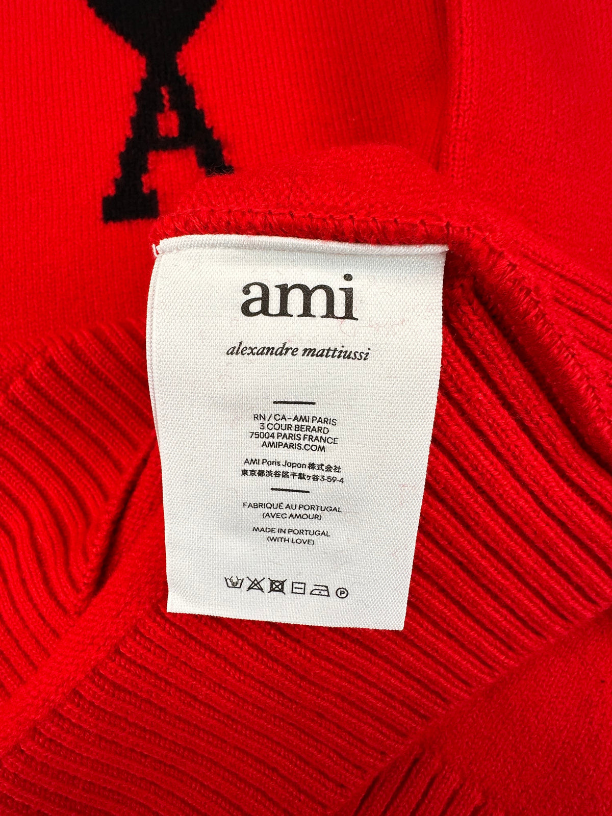 AMI Turtleneck, Herre Heart 'Rød' (Large) 😁