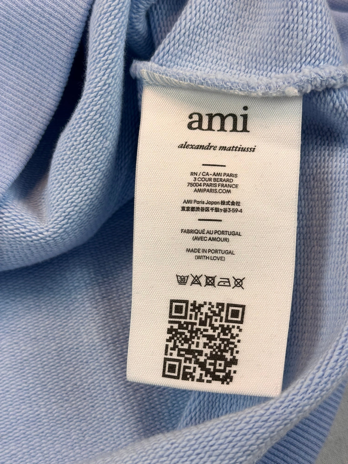 AMI Crewneck, Heart 'Baby Blå' (X-Large) 👀