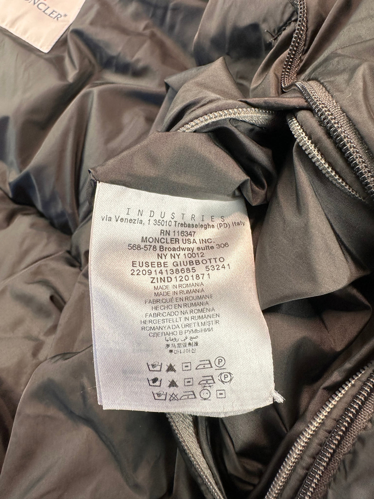 Moncler Vinterjakke, Herre 'Grå' Eusebe (M4 / Large)