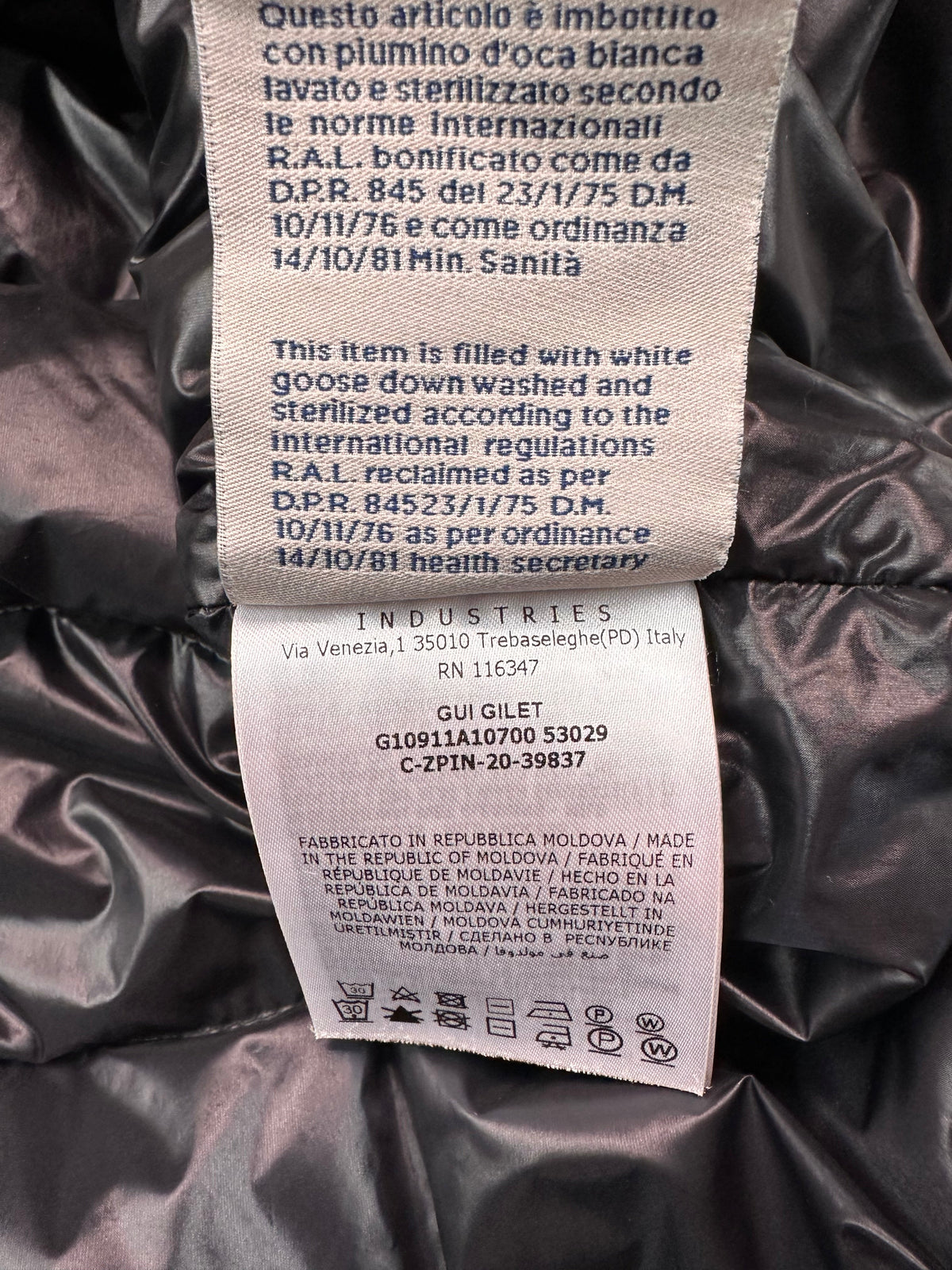 Moncler Vest, Herre 'Sort' Giu (M1 / Small)