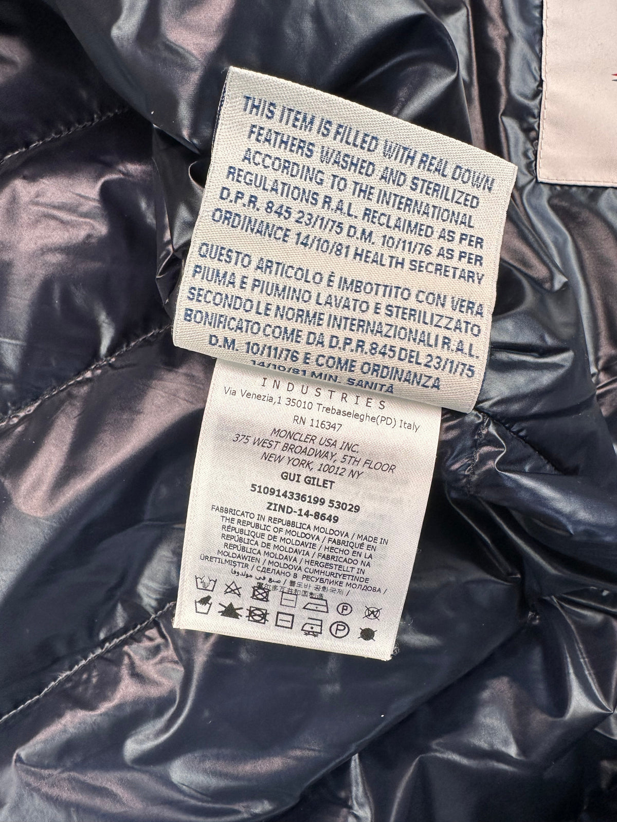 Moncler Vest, Herre 'Mørke Blå' Gui (M2)