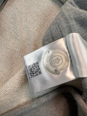 Moncler Zip Hoodie, Herre, 'Grå' Double Logo (XX-Large)