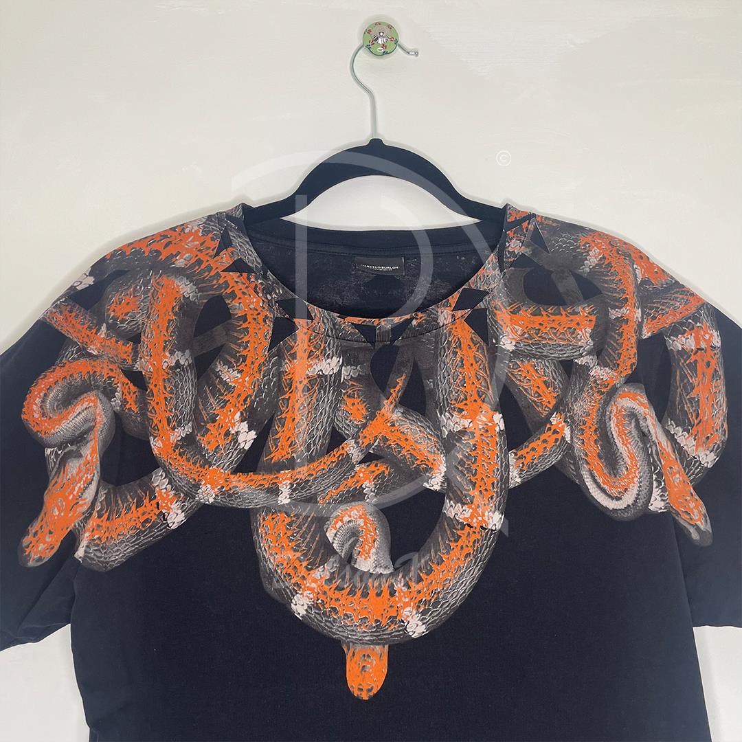 Marcelo Burlon Moa Black 'Snake Print' (S) 🐍