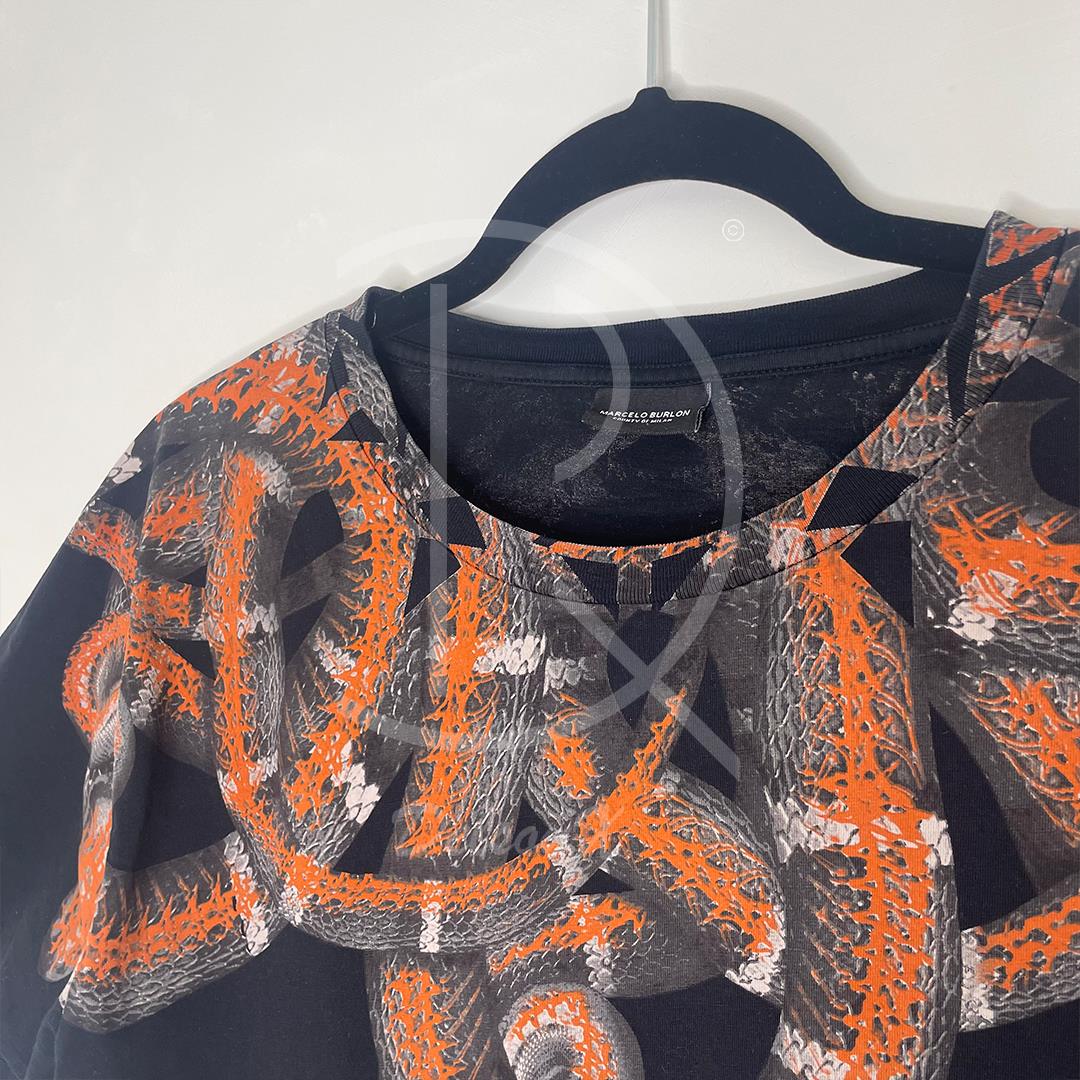 Marcelo Burlon Moa Black 'Snake Print' (S) 🐍