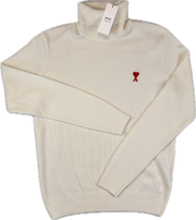 AMI Turtleneck, Herre Heart 'Cream' (Small) 😁