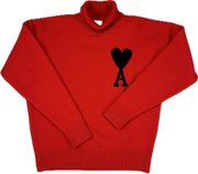 AMI Turtleneck, Herre Heart 'Rød' (Large) 😁