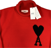 AMI Turtleneck, Herre Heart 'Rød' (Large) 😁