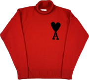 AMI Turtleneck, Herre Heart 'Rød' (Large) 😁