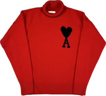 AMI Turtleneck, Herre Heart 'Rød' (Large) 😁