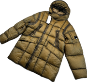 C.P. Company Jakke, Herre D.D. Shell Down Parka 'Brun / Guld' (Large, X-Large & XX-Large)