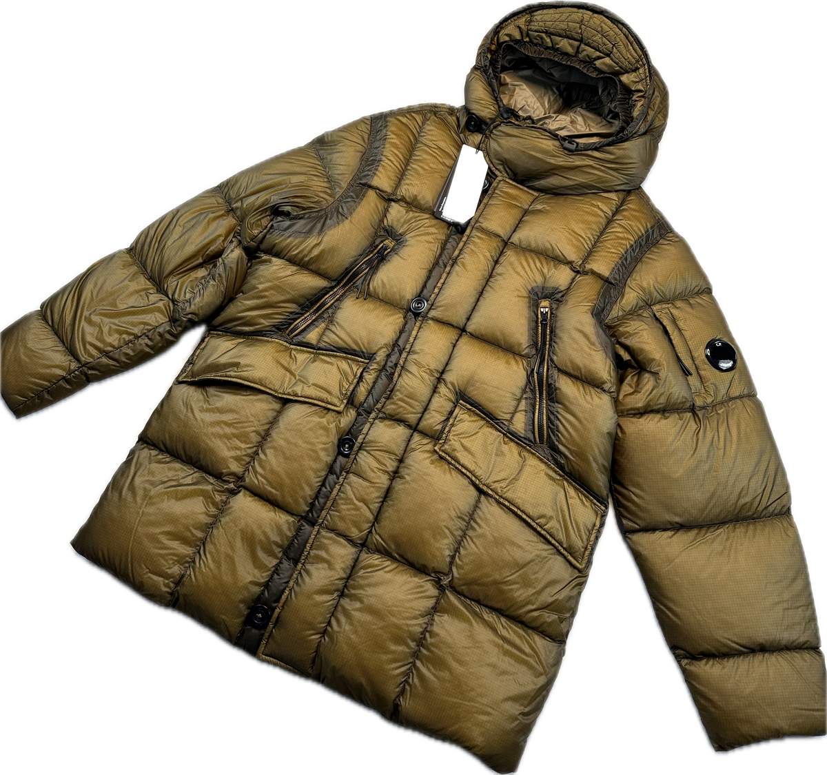 C.P. Company Jakke, Herre D.D. Shell Down Parka 'Brun / Guld' (Large, X-Large & XX-Large)