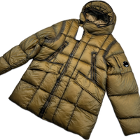 C.P. Company Jakke, Herre D.D. Shell Down Parka 'Brun / Guld' (Large, X-Large & XX-Large)