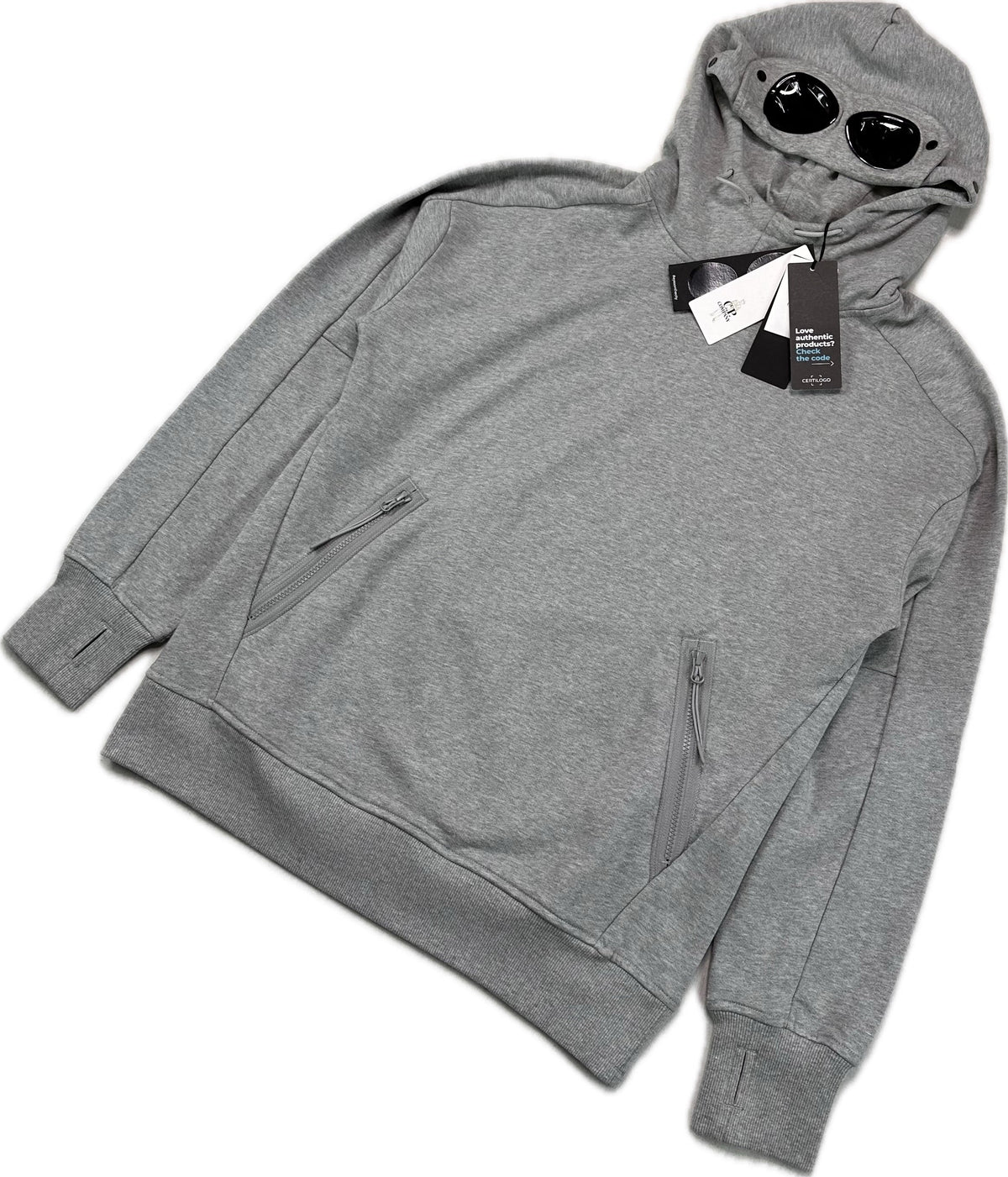 C.P. Company Hoodie, Herre Goggles 'Grå' (Large)