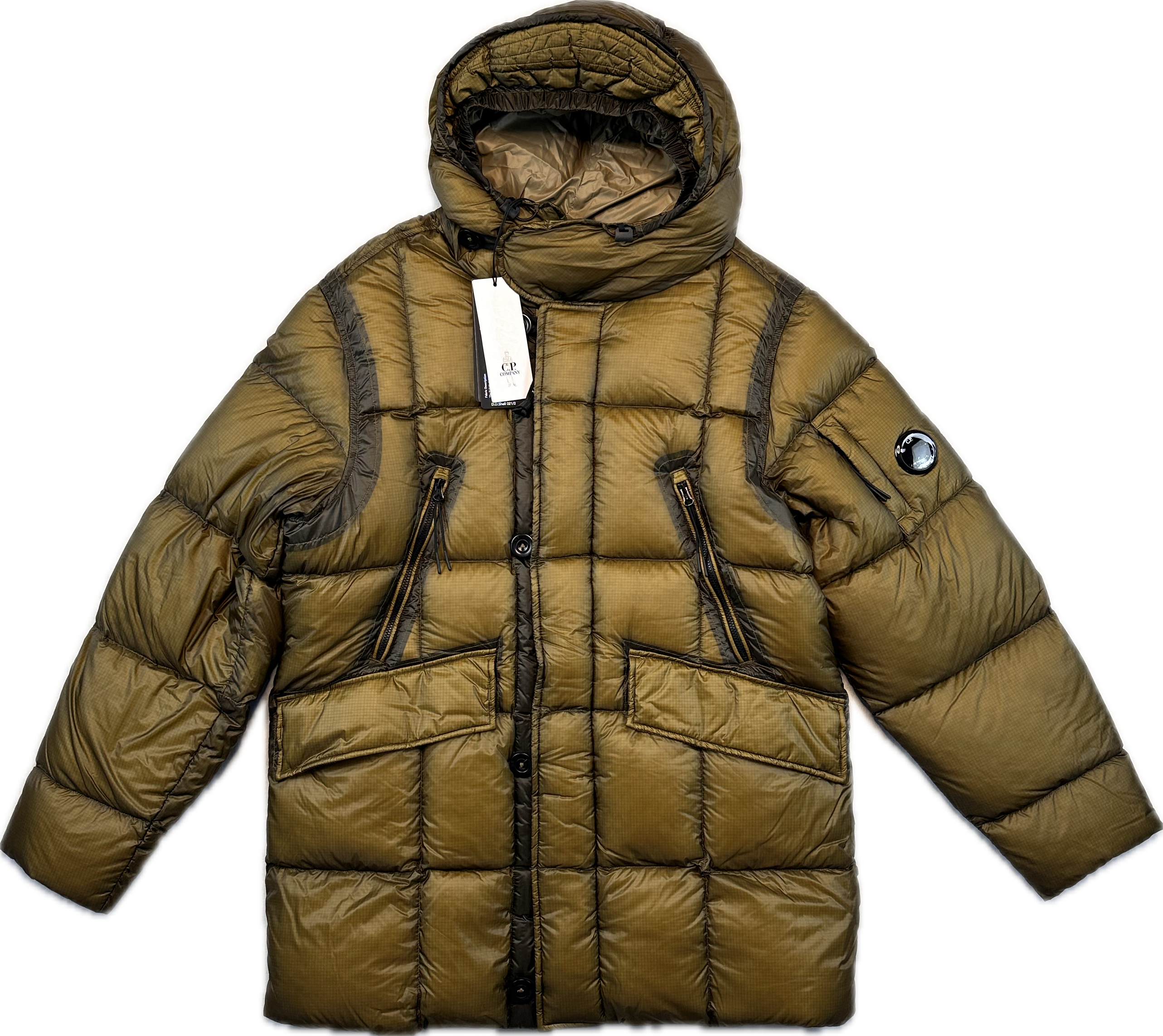 C.P. Company Jakke, Herre D.D. Shell Down Parka 'Brun / Guld' (Large, X-Large & XX-Large)