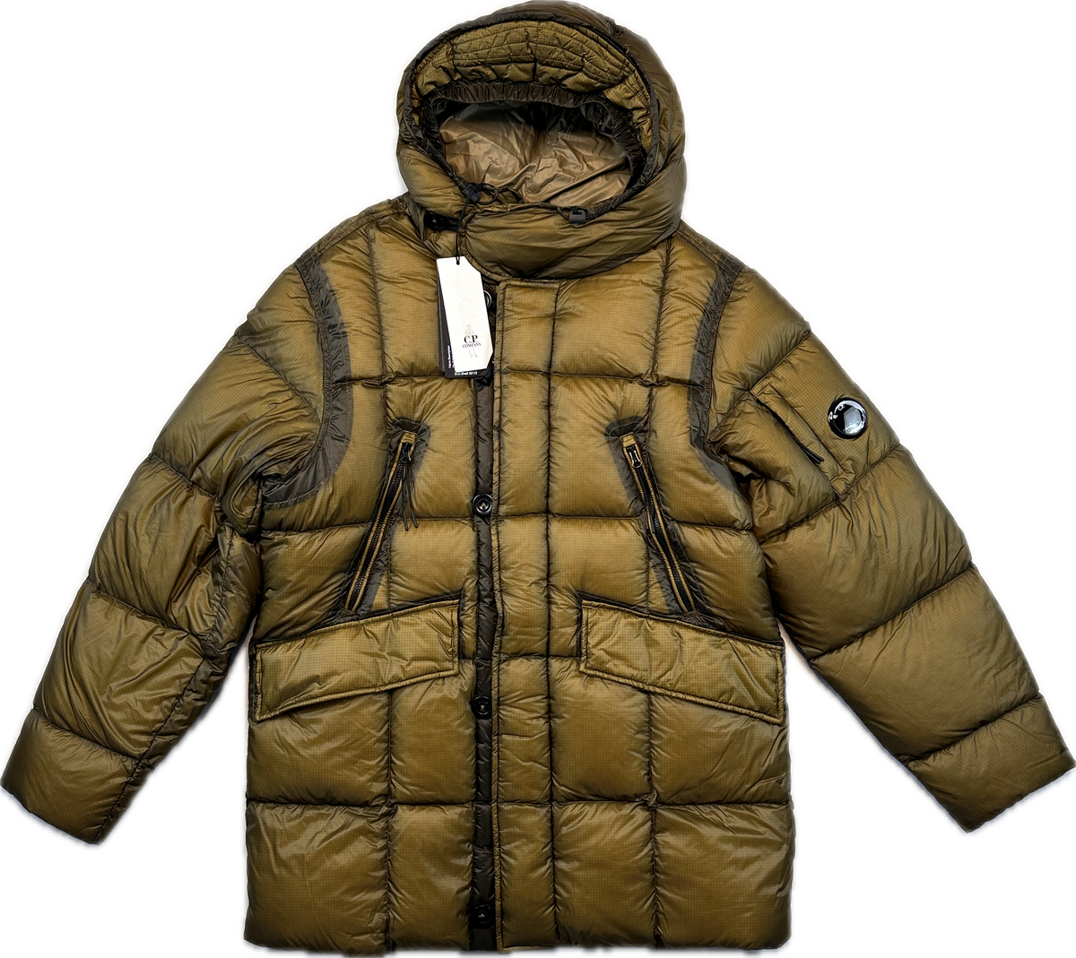 C.P. Company Jakke, Herre D.D. Shell Down Parka 'Brun / Guld' (Large, X-Large & XX-Large)