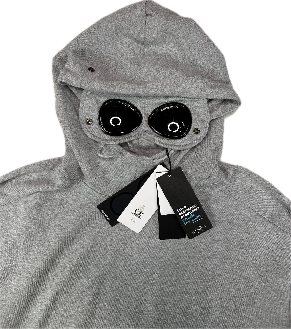 C.P. Company Hoodie, Herre Goggles 'Grå' (Large)