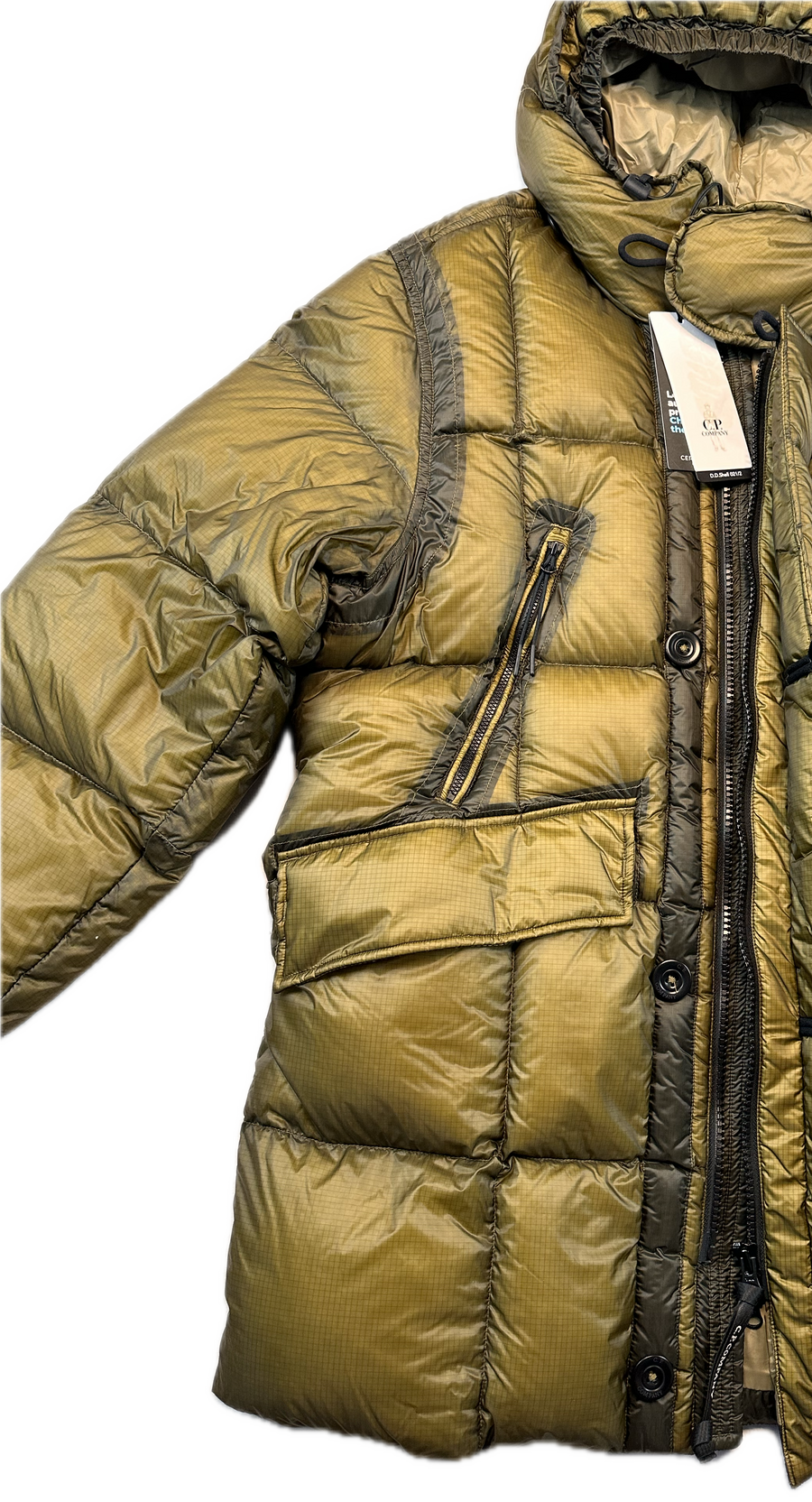 C.P. Company Jakke, Herre D.D. Shell Down Parka 'Brun / Guld' (Large, X-Large & XX-Large)