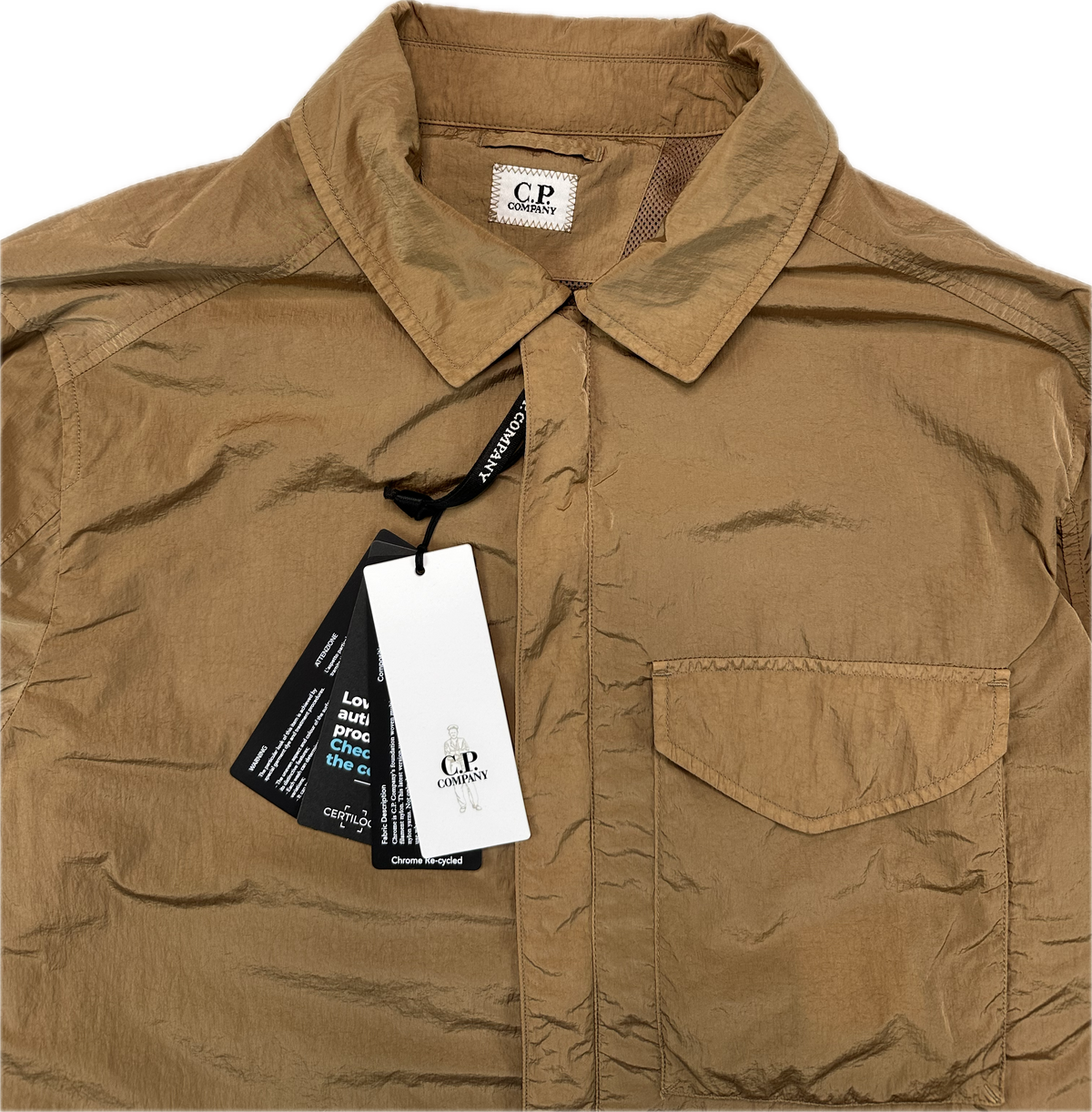 C.P. Company Overshirt, Herre Chrone-R Nylon 'Brun' (Large)