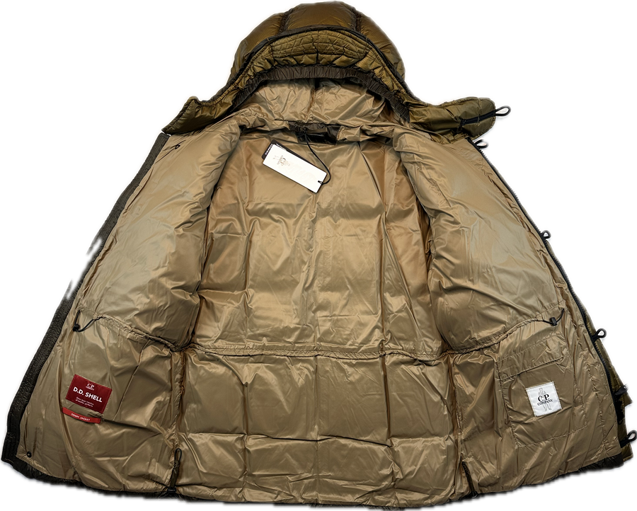 C.P. Company Jakke, Herre D.D. Shell Down Parka 'Brun / Guld' (Large, X-Large & XX-Large)