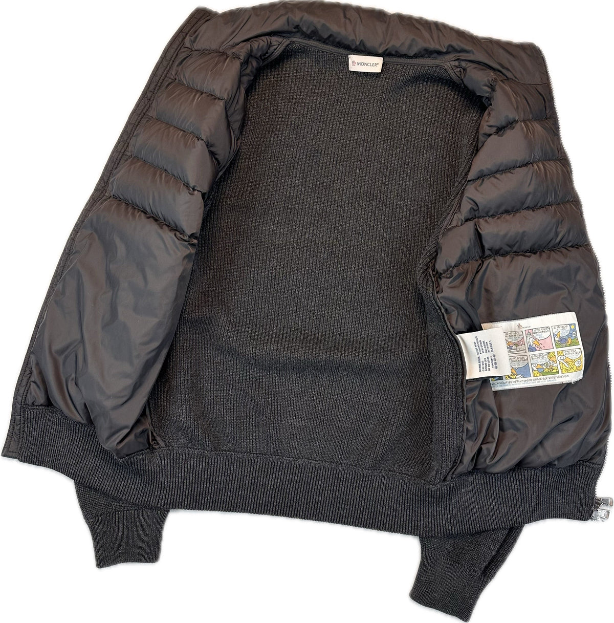 Moncler Cardigan, Herre 'Sort/Grå' Maglione Tricot (Large)