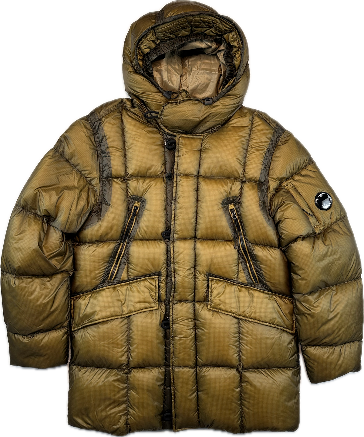 C.P. Company Jakke, Herre D.D. Shell Down Parka 'Brun / Guld' (Large, X-Large & XX-Large)