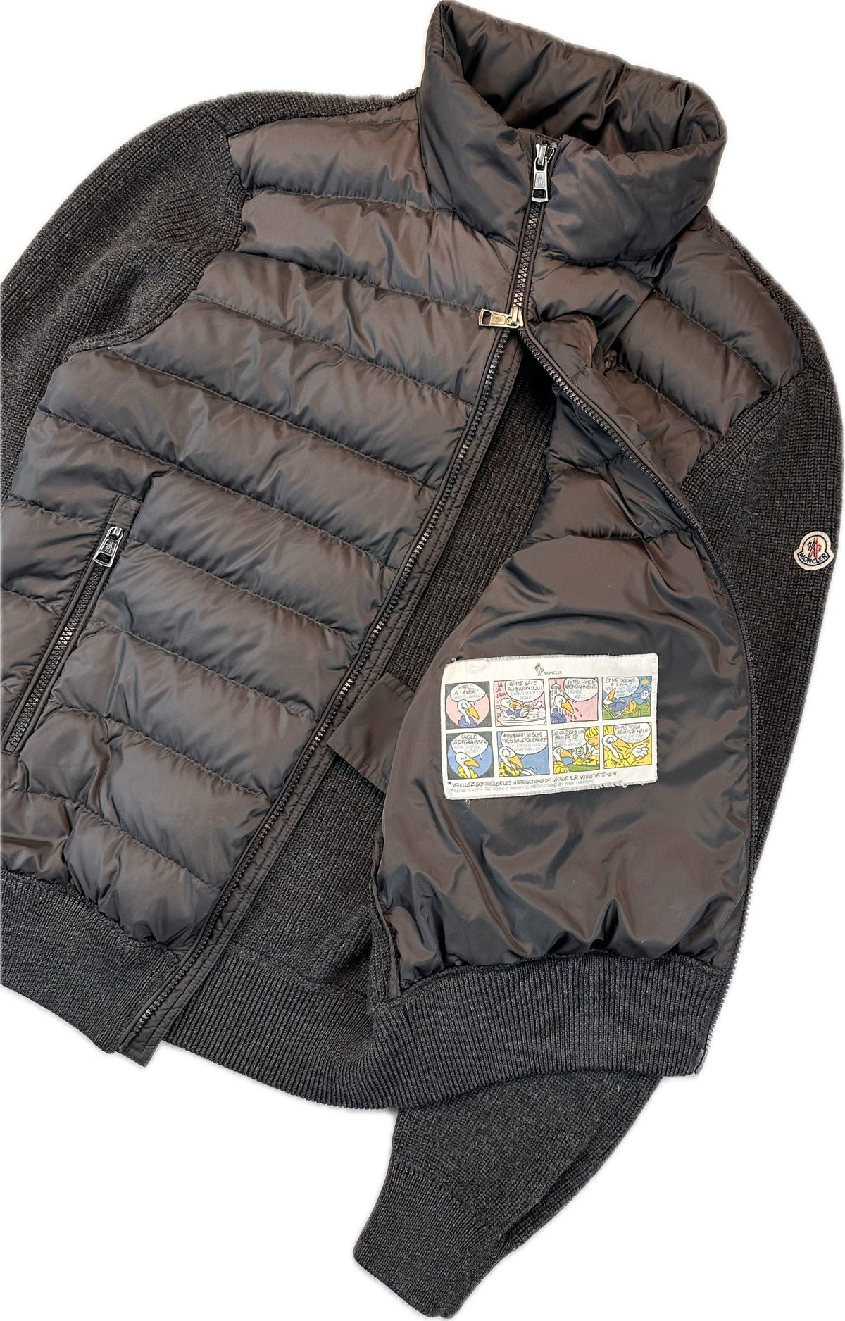 Moncler Cardigan, Herre 'Sort/Grå' Maglione Tricot (Large)