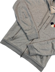 Moncler Zip Hoodie, Herre, 'Grå' Double Logo (XX-Large)