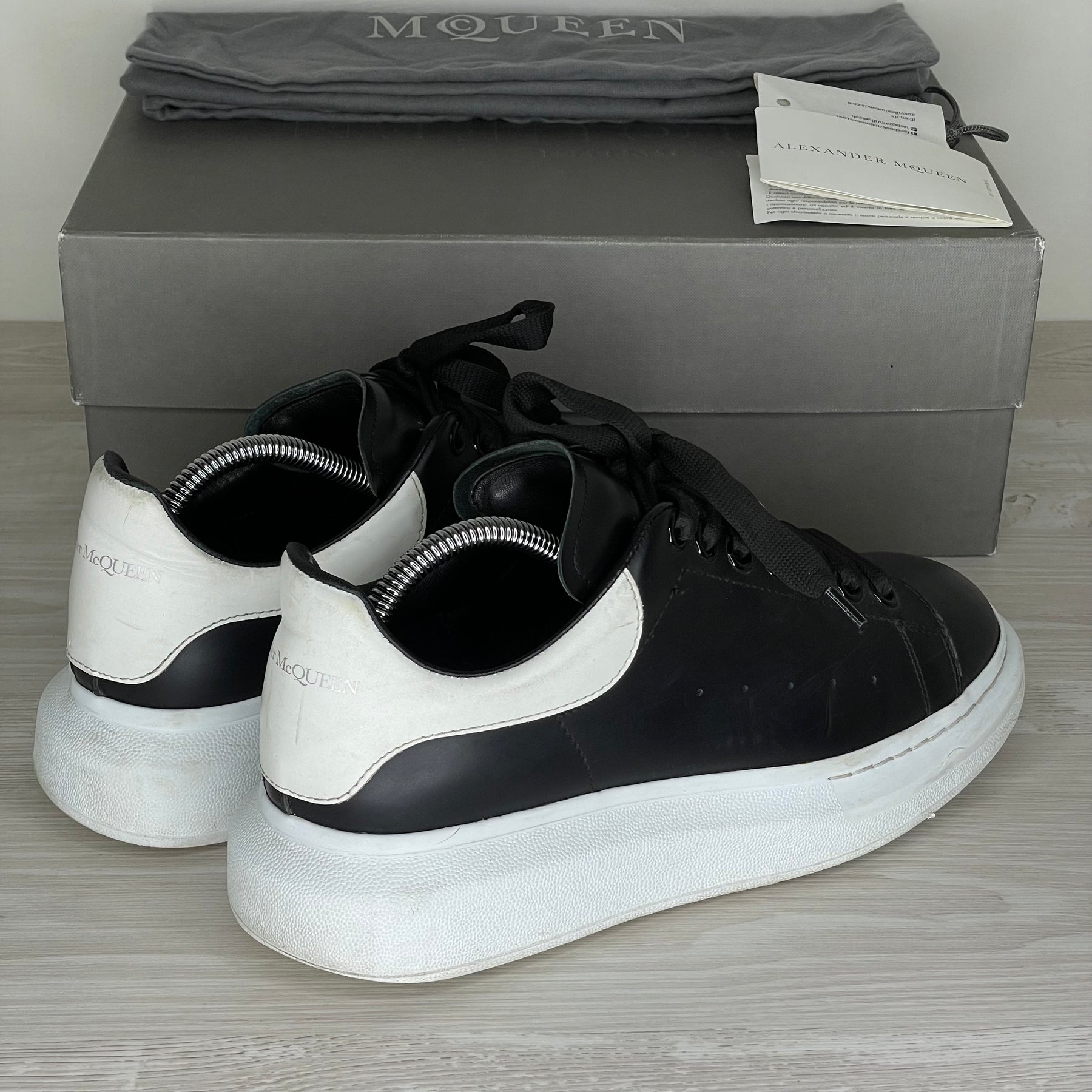 Alexander McQueen Sneakers, 'Black Leather' Oversized (40)